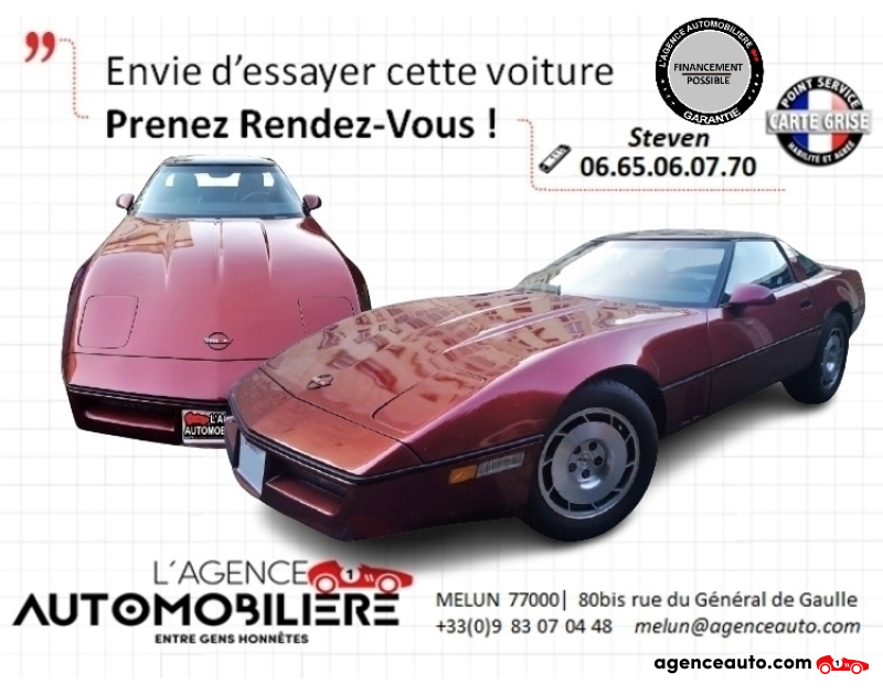 Acquisto Auto Usate, Auto Usate Economiche | Agenzia Automobiliare Chevrolet Corvette CORVETTE C4 5.7 245 L98 Rouge Anno 1986 Automatique Essence