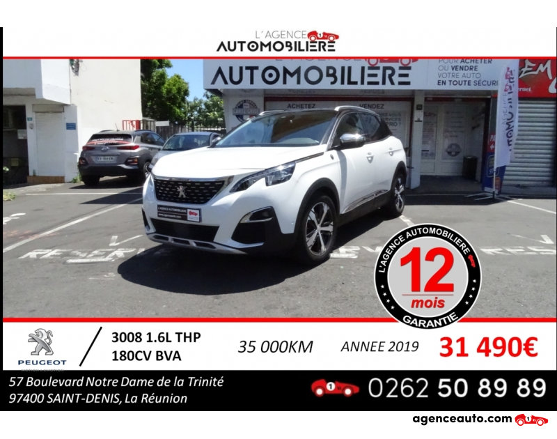 Achat voiture occasion, Auto occasion pas cher | Agence Auto Peugeot 3008 CROSSWAY 1.6L THP EAT8 180 cv Boîte auto Blanc Année 2019 Automatique Essence