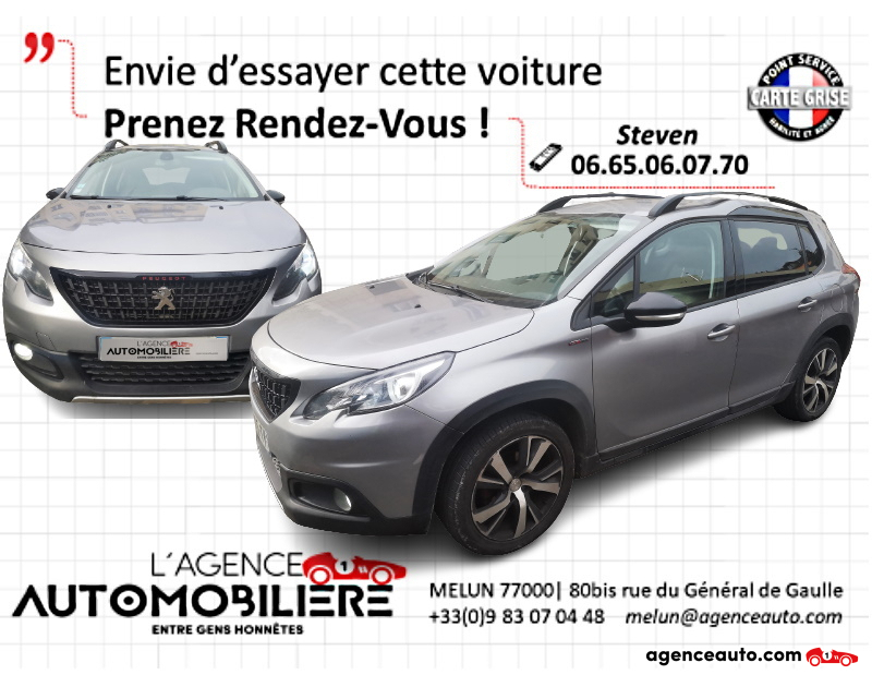 Achat voiture occasion, Auto occasion pas cher | Agence Auto Peugeot 2008 1.6 BLUEHDI 100CH GT LINE Gris Année 2017 Manuelle Diesel