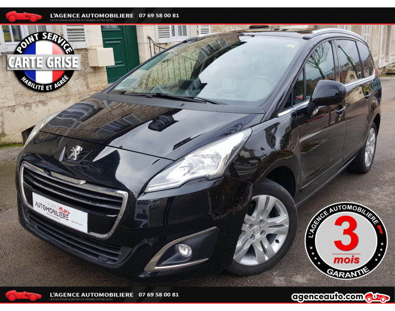 Achat voiture occasion, Auto occasion pas cher | Agence Auto Peugeot 5008 Phase 2- 7 PLACES 1.6 e-HDi 120 CV CH allure Noir Année 2015 Manuelle Diesel