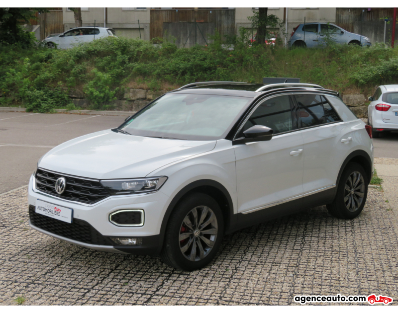 Gebrauchtwagenkauf, Günstige Gebrauchtwagen | Automobilienagentur Volkswagen T-roc TSI 150cv DSG7 CARAT SPORT Blanc Pur Toit noir Blanc Jahr 2020 Automatique Essence