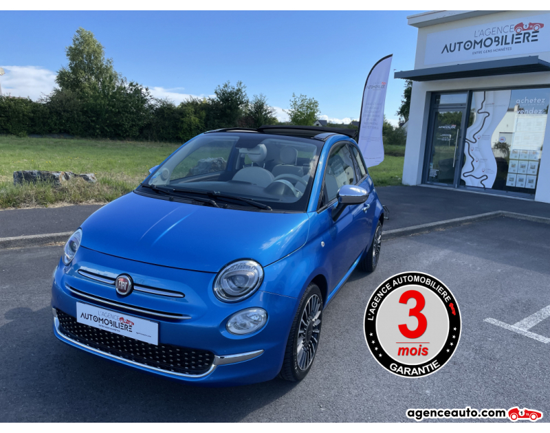 Achat voiture occasion, Auto occasion pas cher | Agence Auto Fiat 500 FIAT 500 CABRIOLET 105 CV MIROR BOITE 6 RAPPORTS Bleu Année 2018 Manuelle Essence