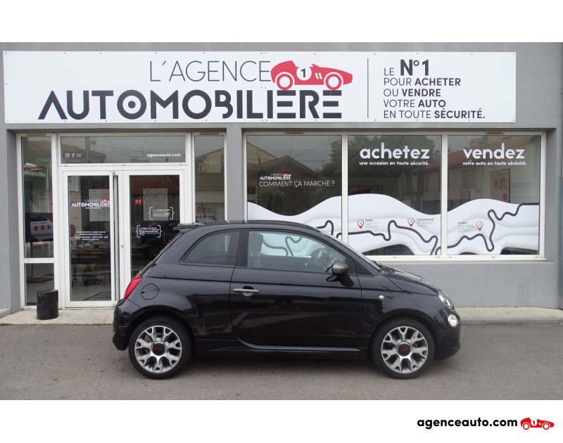 Achat voiture occasion, Auto occasion pas cher | Agence Auto Fiat 500 Phase 3 1.2 MPi 8V 69 CV Noir Année 2017 Manuelle Essence