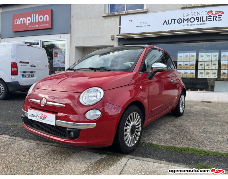 Achat voiture occasion, Auto occasion pas cher | Agence Auto Fiat 500 1.2l 69 cv Lounge Toit panoramique Rouge Année 2012 Manuelle Essence