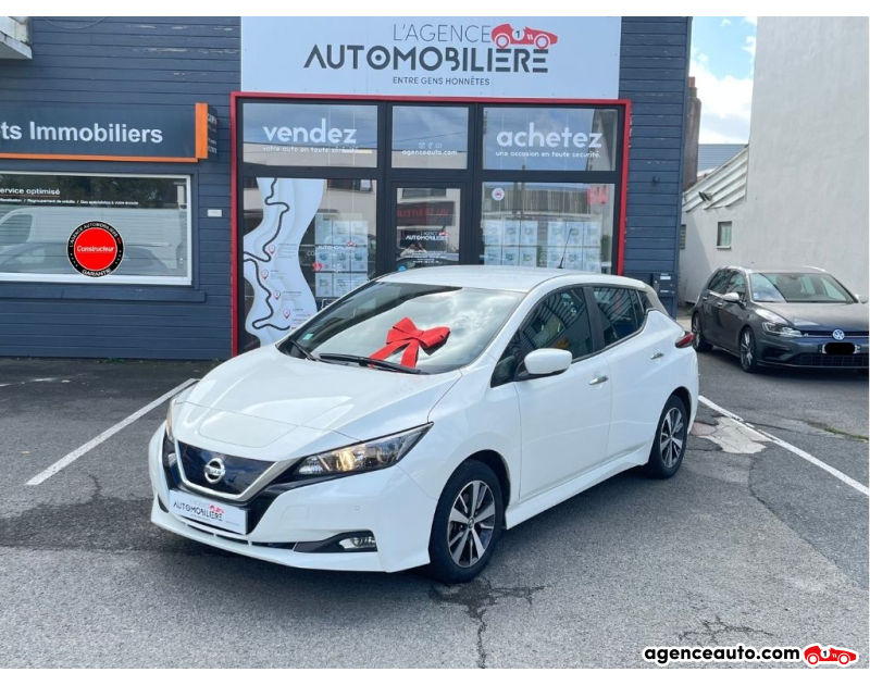 Achat voiture occasion, Auto occasion pas cher | Agence Auto Nissan Leaf Electrique 150 cv 40 kwh BVA ACENTA 1ère main Blanc Année 2019 Automatique Électrique
