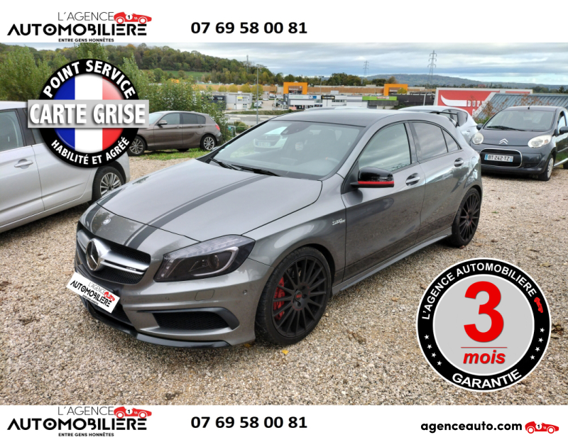 Achat voiture occasion, Auto occasion pas cher | Agence Auto Mercedes Classe A A 45 AMG 2.0 360 ch pack AERO Gris Année 2013 Automatique Essence