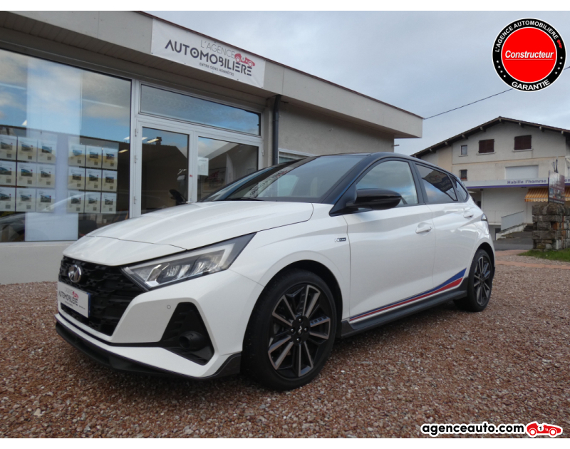 Achat voiture occasion, Auto occasion pas cher | Agence Auto Hyundai i20 1.0 T-GDI HYBRID 100 MHEV 48VOLT N-LINE MICHEL-VAILLANT DCT BVA Blanc Année 2021 Automatique Hybride