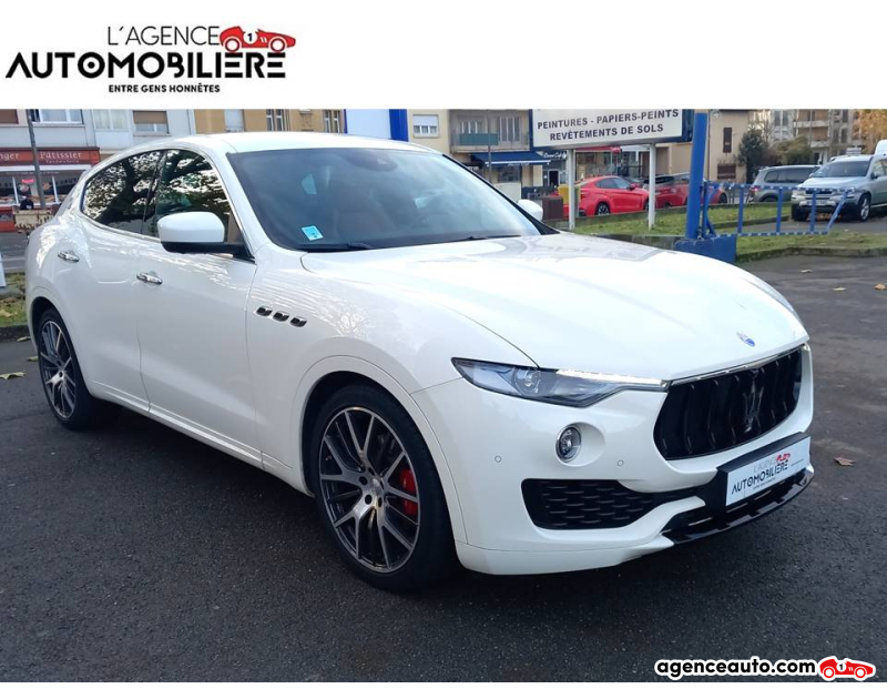 Compra de Coches Usados, Coches Usados Baratos %'|'% Agence Auto Maserati Levante 3.0L V6 GranSport Q4 275Ch 1°Main Blanc Año 2017 Automatique Diesel