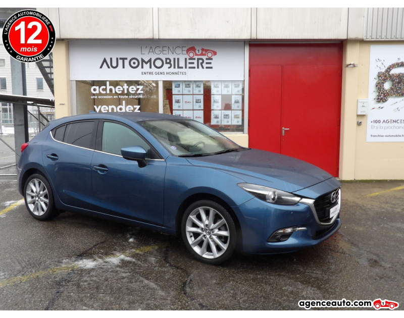 Gebrauchtwagenkauf, Günstige Gebrauchtwagen | Automobilienagentur Mazda Mazda 3 SKYACTIV-G 120 Revolution BVA Bleu Jahr 2017 Automatique Essence