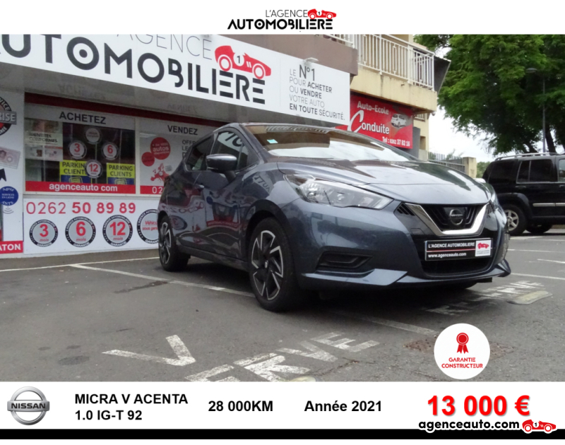Achat voiture occasion, Auto occasion pas cher | Agence Auto Nissan Micra V1.0 IG-T 12V 92 cv ACENTA Gris Année 2021 Manuelle Essence