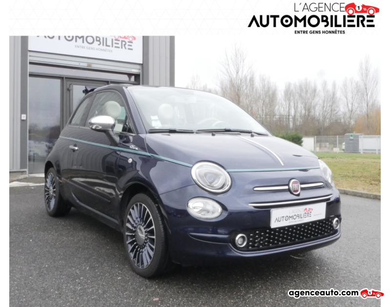 Achat voiture occasion, Auto occasion pas cher | Agence Auto Fiat 500 CABRIOLET 0.9 TWINAIR 85 RIVA START-STOP Bleu Année 2016 Manuelle Essence