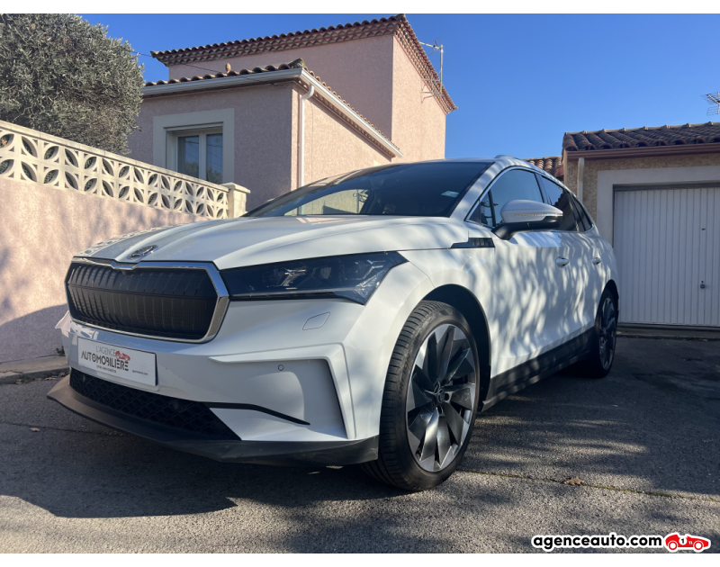 Achat voiture occasion, Auto occasion pas cher | Agence Auto Skoda Enyaq 80 BEV 205 95PPM 82KWH BVA (1ère main) Blanc Année 2021 Automatique Électrique