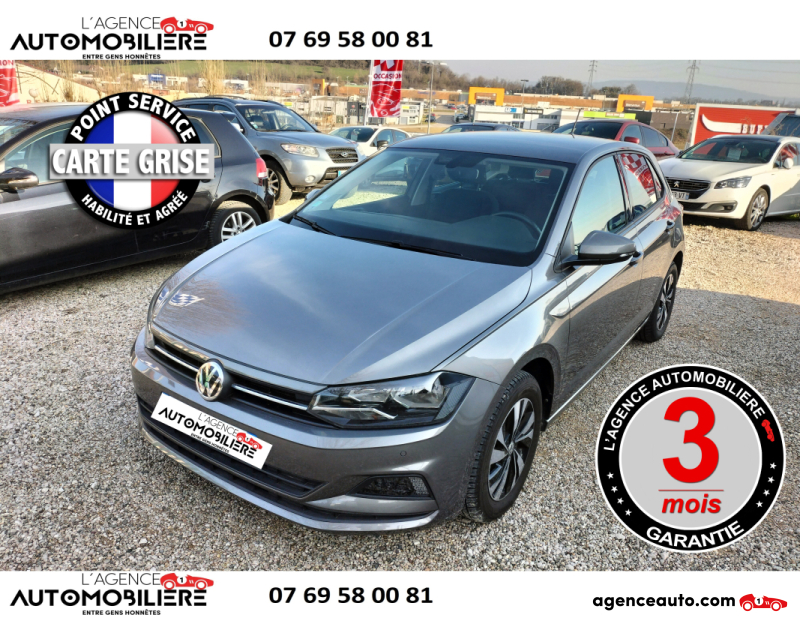 Achat voiture occasion, Auto occasion pas cher | Agence Auto Volkswagen Polo VI 5 portes 1.0 TSI 12V BMT 95 cv Gris Année 2018 Manuelle Essence