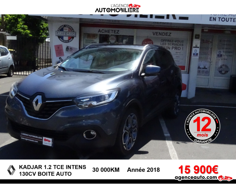 Achat voiture occasion, Auto occasion pas cher | Agence Auto Renault Kadjar 1.2 TCE 130 ENERGY INTENS EDC BOITE AUTO Bleu Année 2018 Automatique Essence