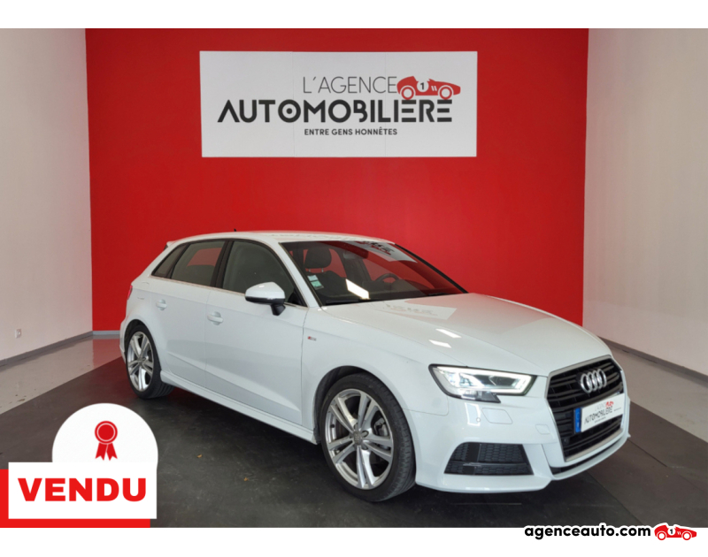 Compra de Coches Usados, Coches Usados Baratos %'|'% Agence Auto Audi A3 SPORTBACK 1.5 TFSI 150 S-LINE S-TRONIC BVA Blanc Año 2018 Automatique Essence