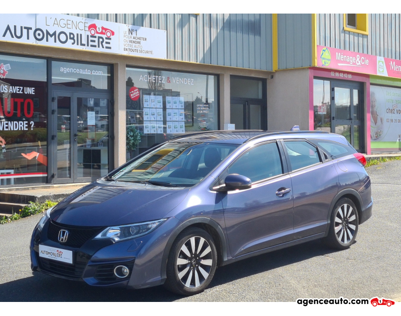 Achat voiture occasion, Auto occasion pas cher | Agence Auto Honda Civic TOURER 1.6 I-DTEC 16V S&S 120CV Bleu Année 2016 Manuelle Diesel