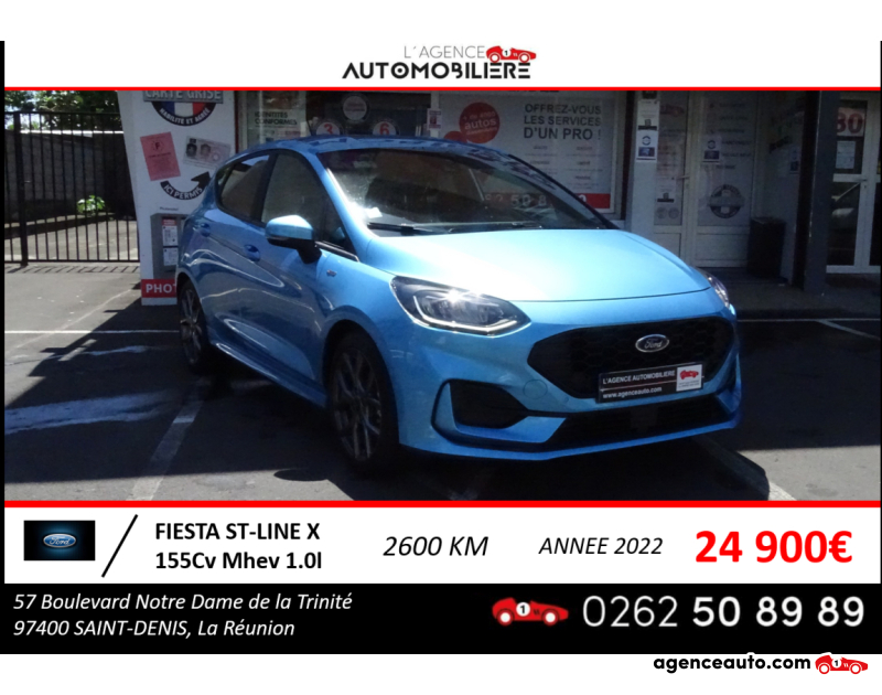 Achat voiture occasion, Auto occasion pas cher | Agence Auto Ford Fiesta 1.0 EcoBoost mHEV 155 CV ST-LINE X Bleu Année 2022 Manuelle Essence