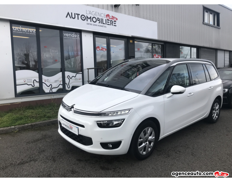 Achat voiture occasion, Auto occasion pas cher | Agence Auto Citroen Grand C4 Picasso 1.6 HDI 120 CH SHINE 7 places EAT6 Blanc Année 2016 Automatique Diesel