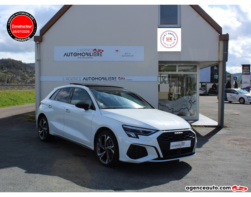 Achat voiture occasion, Auto occasion pas cher | Agence Auto Audi A3 Sportback 245 TFSIE compétition S Line Blanc Année 2022 Automatique Hybride