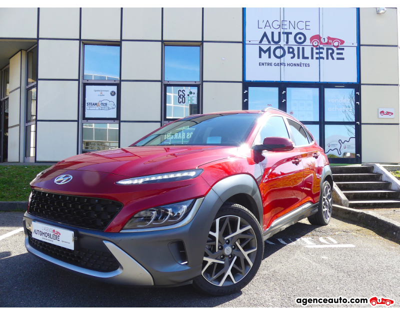 Achat voiture occasion, Auto occasion pas cher | Agence Auto Hyundai KONA 1.6 GDI 141cv HEV CREATIVE DCT6 Rouge Année 2021 Automatique Hybride