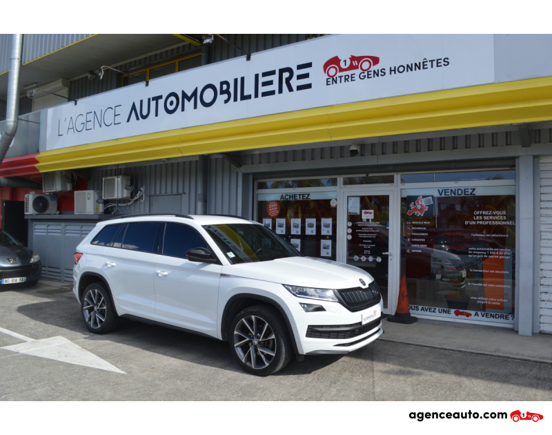 Acquisto Auto Usate, Auto Usate Economiche | Agenzia Automobiliare Skoda Kodiaq 2.0 TDI 150 SCR 4X4 SPORTLINE DSG7 7PL Blanc Anno 2020 Automatique Diesel