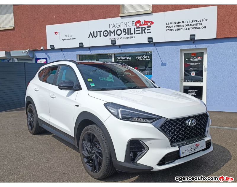 Achat voiture occasion, Auto occasion pas cher | Agence Auto Hyundai Tucson 1.6 CRDI 136ch BVA N Line Blanc Année 2019 Automatique Diesel