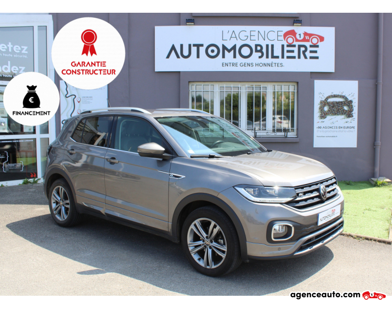 Achat voiture occasion, Auto occasion pas cher | Agence Auto Volkswagen T-Cross 110 CV 1.0 TSI Start/Stop DSG7 R-Line - garantie constructeur 2026 Gris Année 2021 Automatique Essence