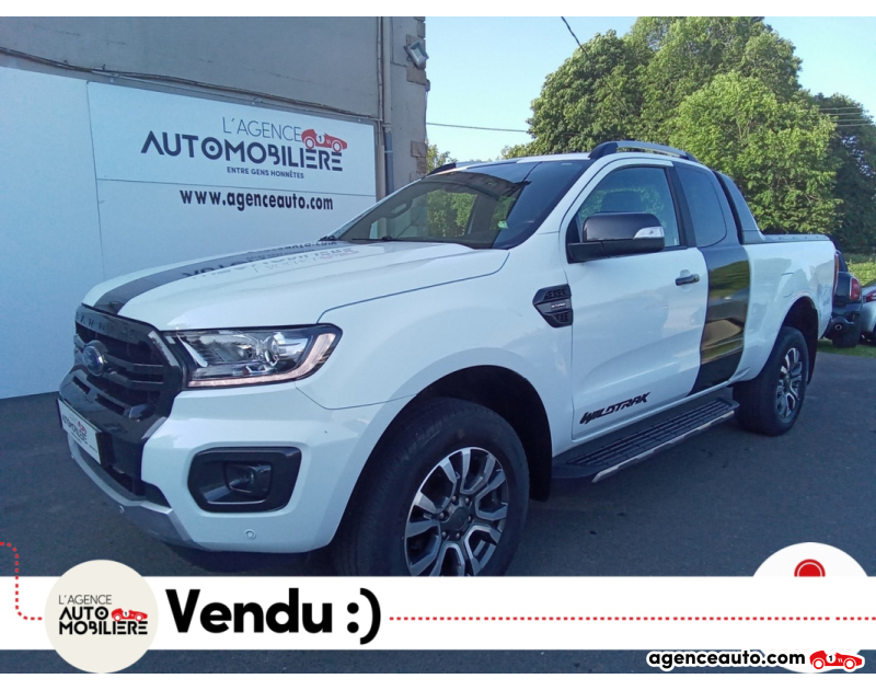 Achat voiture occasion, Auto occasion pas cher | Agence Auto Ford Ranger SUPER CABINE 2.0 TDCI 215 WILDTRAK 4X4 BVA Blanc Année 2020 Automatique Diesel