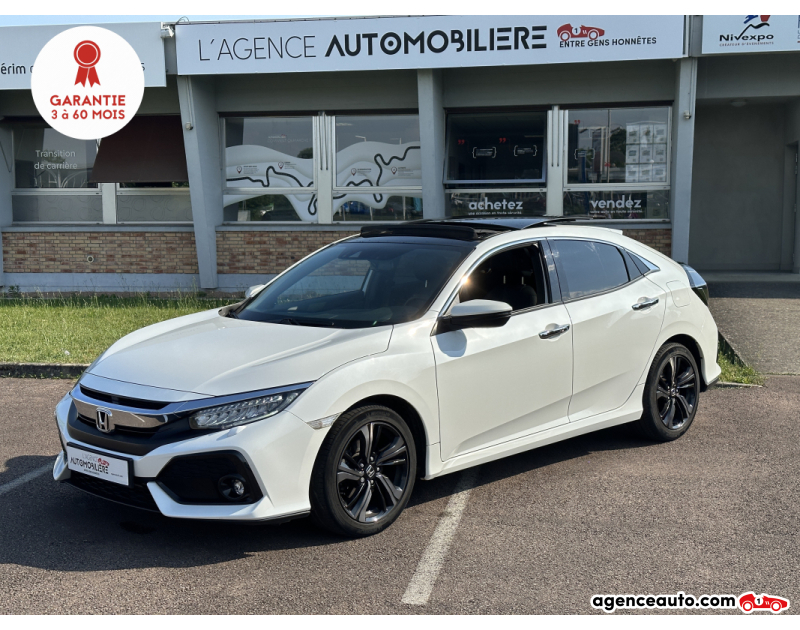 Compra de Coches Usados, Coches Usados Baratos %'|'% Agence Auto Honda Civic 1.5 l i-VTEC 182 CVT Prestige/TOIT OUVRANT/CUIR/GPS Blanc Año 2019 Automatique Essence