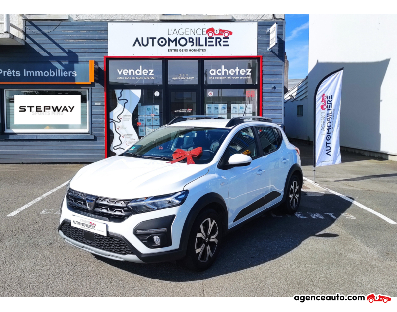 Achat voiture occasion, Auto occasion pas cher | Agence Auto Dacia Sandero STEPWAY Essence 90cv BVM6 CONFORT (1ère main) Blanc Année 2021 Manuelle Essence