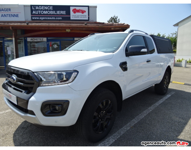 Aankoop Gebruikte Auto, Goedkope Gebruikte Auto | Agence Auto Ford Ranger SUPER CABINE 2.0 TDCI 215 WILDTRAK 4X4 BVA Blanc Jaar 2021 Automatique Diesel