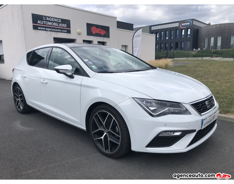 Achat voiture occasion, Auto occasion pas cher | Agence Auto Seat Leon 1.5 TSI 150ch FR Blanc Année 2019 Automatique Essence