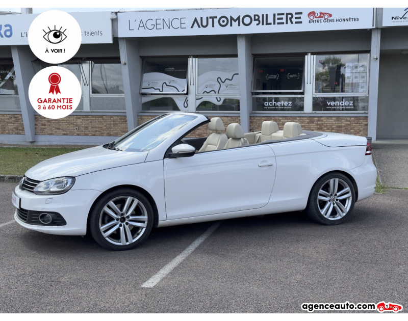 Aankoop Gebruikte Auto, Goedkope Gebruikte Auto | Agence Auto Volkswagen EOS 2.0 TDI 140 FAP Carat/CUIR INTEGRAL/GPS Blanc Jaar 2013 Manuelle Diesel