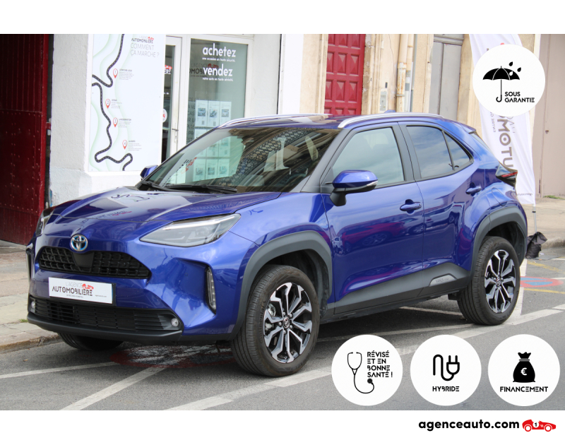 Achat voiture occasion, Auto occasion pas cher | Agence Auto Toyota Yaris Cross CROSS 1.5 114H 90 FULL-HYBRID DESIGN BVA (Carplay, Caméra de recul, sièges chauffants,..) Bleu Année 2022 Automatique Hybride