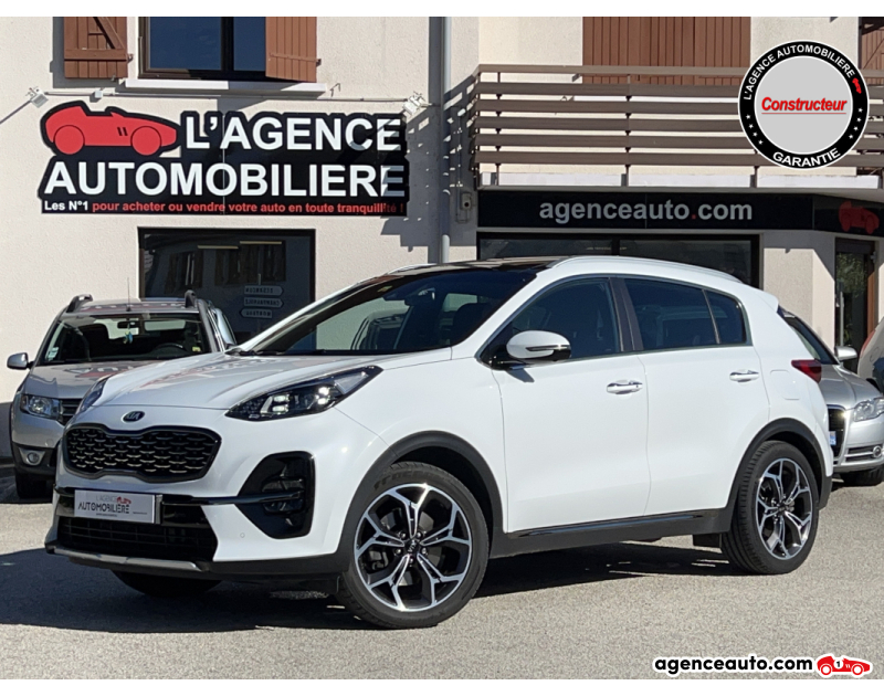 Achat voiture occasion, Auto occasion pas cher | Agence Auto Kia Sportage 1.6 crdi 136 ch MHEV GT LINE 4X2 DCT7 Blanc Année 2020 Automatique Hybride
