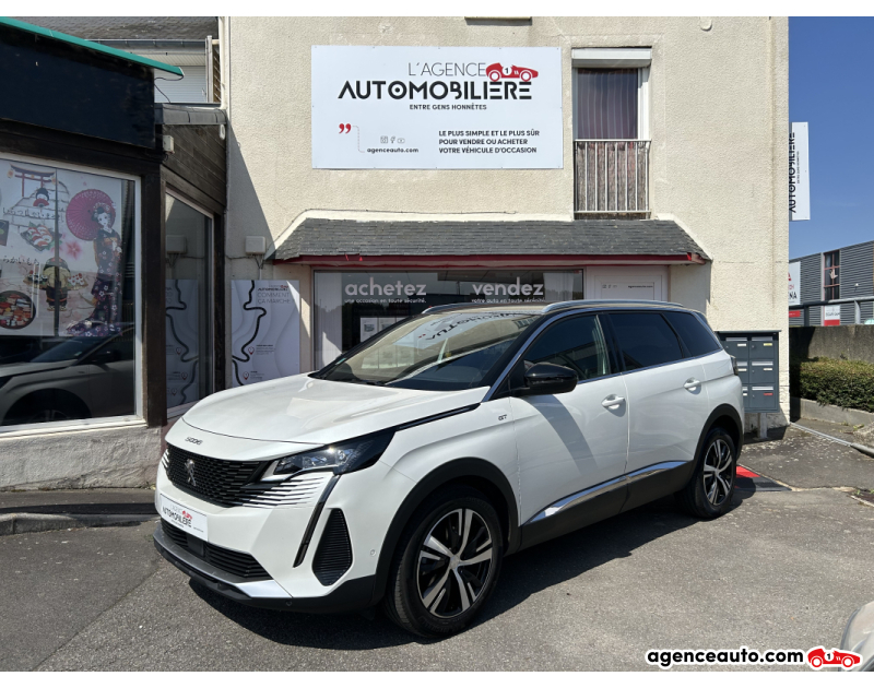 Achat voiture occasion, Auto occasion pas cher | Agence Auto Peugeot 5008 1.5 BLUEHDI 130 GT PACK EAT BVA S&S Blanc Année 2022 Automatique Diesel