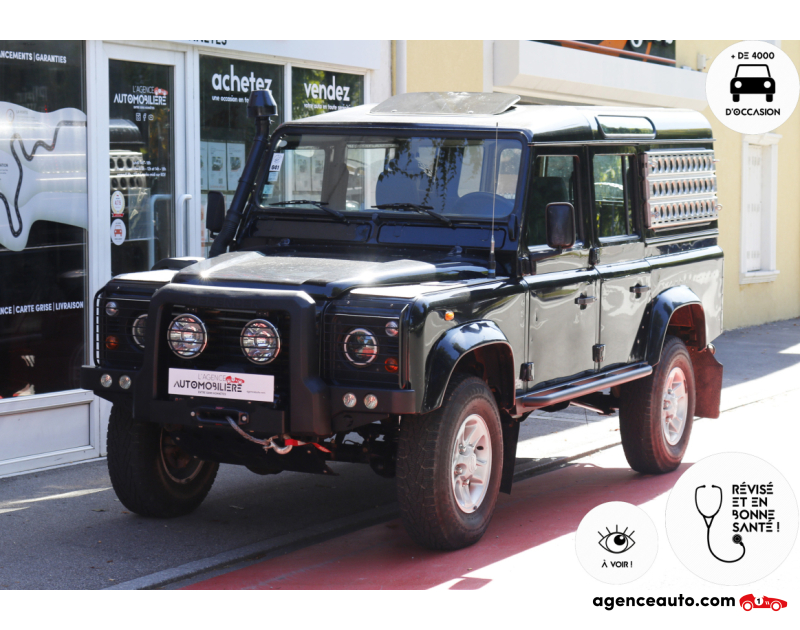 Achat voiture occasion, Auto occasion pas cher | Agence Auto Land Rover Defender TD5 2.5 122 BVM5 (Treuil, Rock slider, Attelage,...) Noir Année 2000 Manuelle Diesel