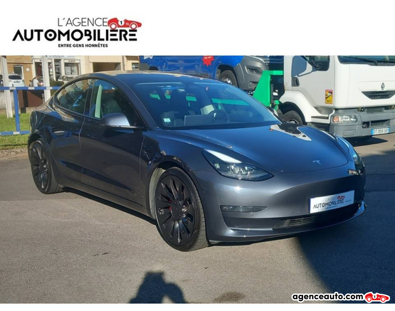Achat voiture occasion, Auto occasion pas cher | Agence Auto Tesla Model 3 Performance Dual Motor AWD 513Ch 1°main Gris Année 2021 Automatique Électrique