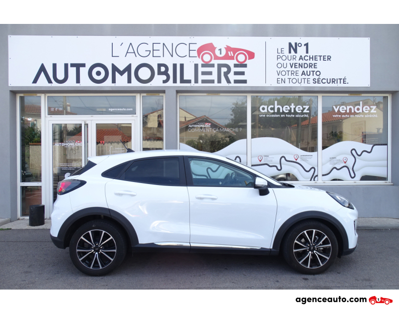 Achat voiture occasion, Auto occasion pas cher | Agence Auto Ford Puma 1.0 Ecoboost 125 CV MHEV TITANIUM Blanc Année 2021 Manuelle Hybride