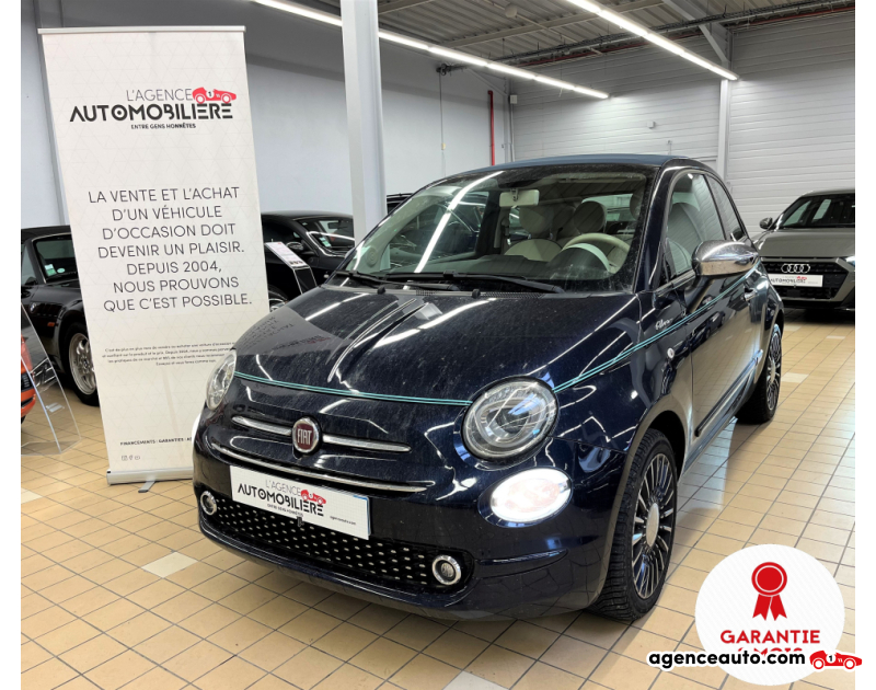 Achat voiture occasion, Auto occasion pas cher | Agence Auto Fiat 500 CABRIOLET 0.9 TWINAIR 85 RIVA START-STOP Bleu Année 2017 Manuelle Essence