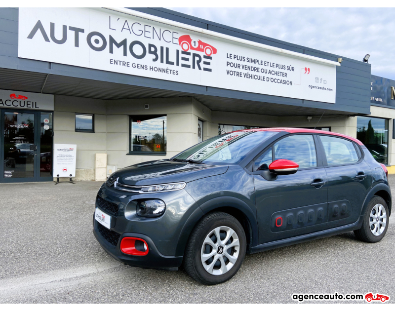 Achat voiture occasion, Auto occasion pas cher | Agence Auto Citroen C3 1.2 Purtech 110 EAT6 Feel Gris Année 2017 Automatique Essence