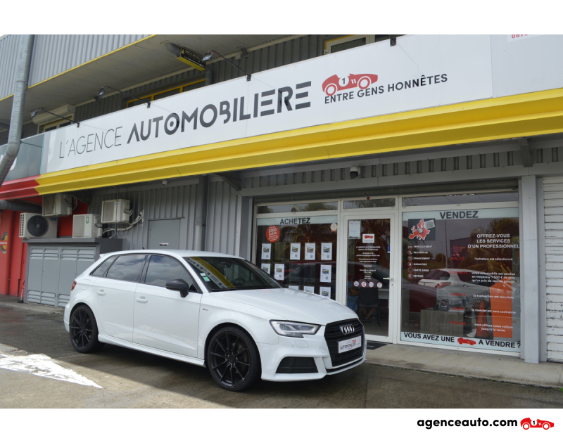 Achat voiture occasion, Auto occasion pas cher | Agence Auto Audi A3 Sportback 35 TFSI 150ch Blanc Année 2018 Automatique Essence