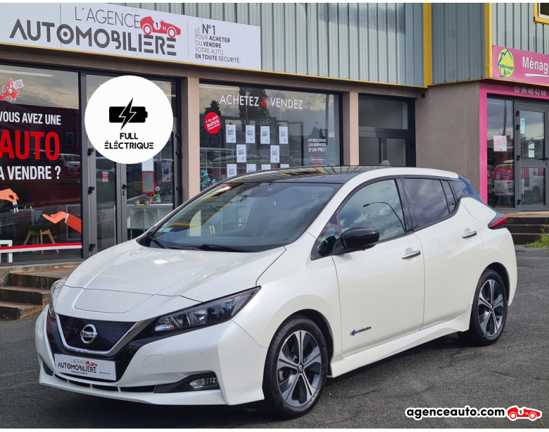 Achat voiture occasion, Auto occasion pas cher | Agence Auto Nissan Leaf 40 KWH 150CV N-CONNECTA Blanc Année 2019 Automatique Électrique