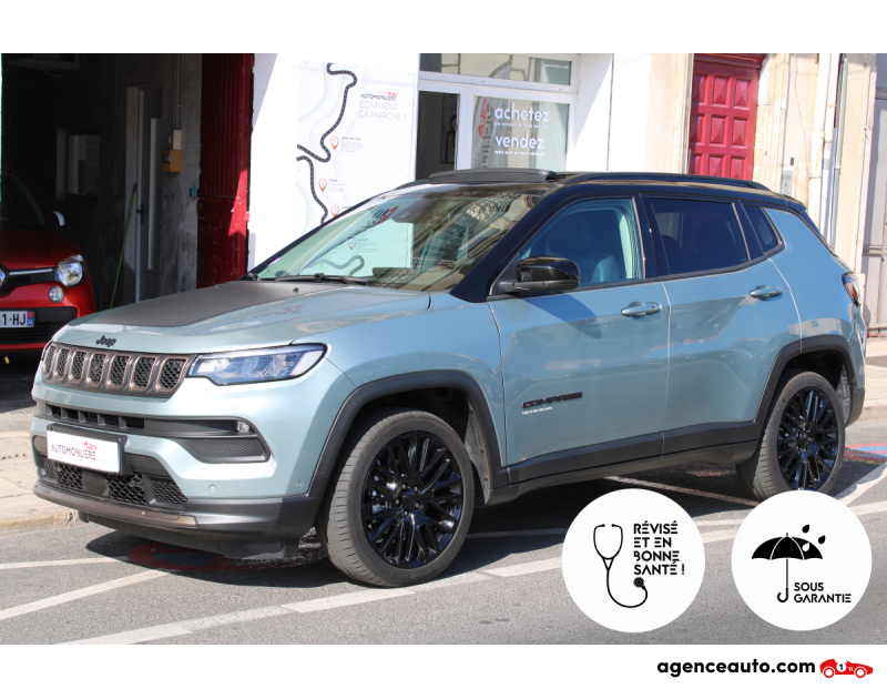 Compra de Coches Usados, Coches Usados Baratos %'|'% Agence Auto Jeep Compass 1.5 T4 HYBRID 130 MHEV UPLAND 2WD BVA (CAMERA 360°, CARPLAY, 1ERE MAIN ...) Bleu Año 2022 Automatique Hybride