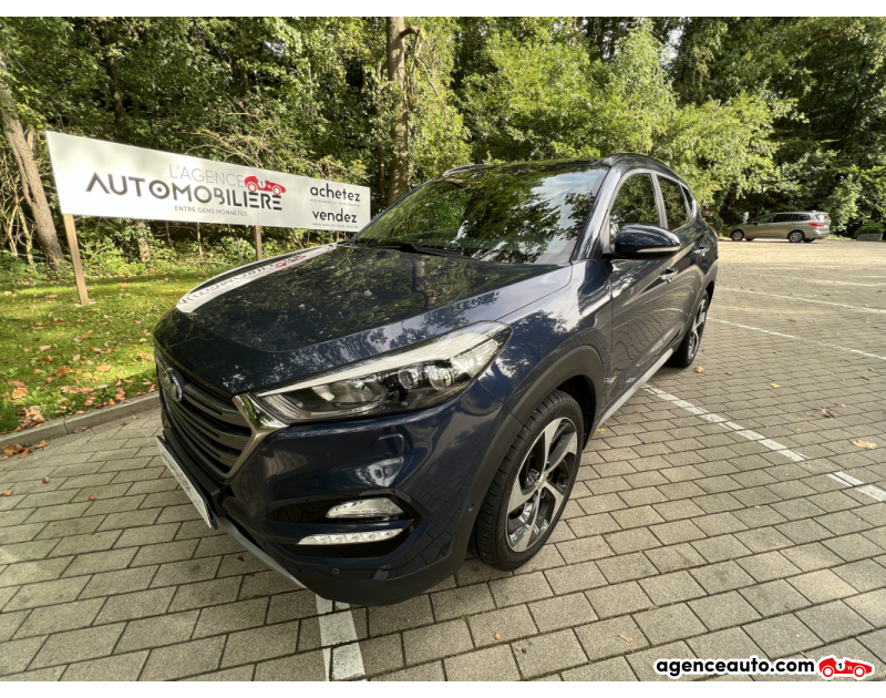 Achat voiture occasion, Auto occasion pas cher | Agence Auto Hyundai Tucson Executive/141CV/Cuir/Toit panoramique/Caméra/Boite auto/Clim auto/ Garantie 12 mois Bleu Année 2018 Automatique Diesel