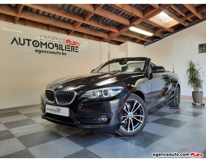Achat voiture occasion, Auto occasion pas cher | Agence Auto Bmw Série 2 218d cabriolet Sportline 2.0d 150Ch Boite 6V/ Garantie 12 Mois Noir Année 2018 Manuelle Diesel