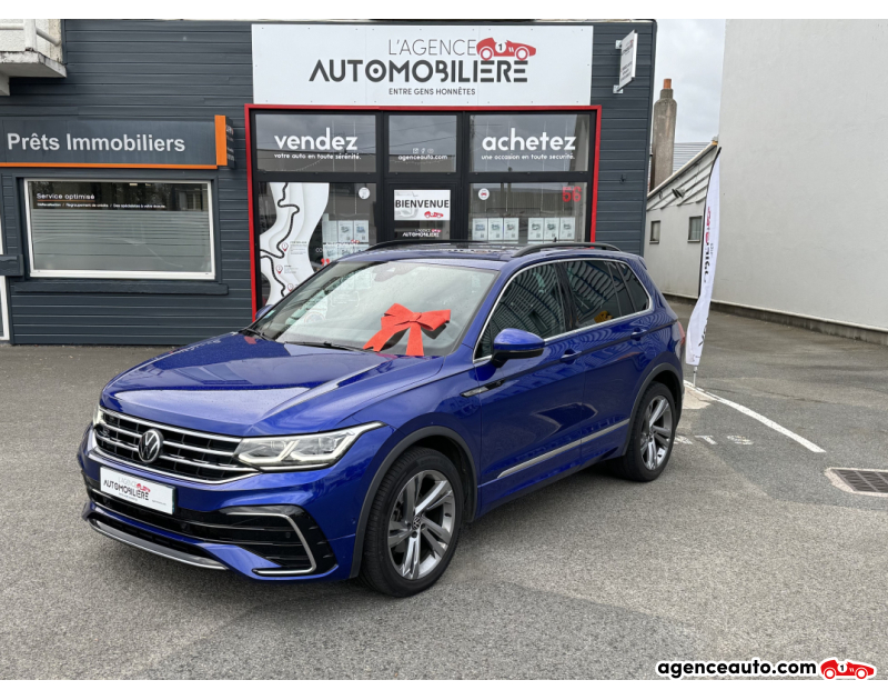 Achat voiture occasion, Auto occasion pas cher | Agence Auto Volkswagen Tiguan Phase 2 2.0 TDi 150cv DSG7 R LIne (1ère main) Bleu Année 2021 Automatique Diesel