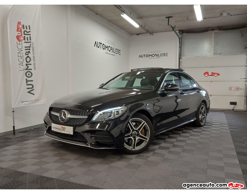 Achat voiture occasion, Auto occasion pas cher | Agence Auto Mercedes Classe C IV (2) 300 DE AMG LINE + TOIT OUVRANT Noir Année 2019 Automatique Hybride rechargeable