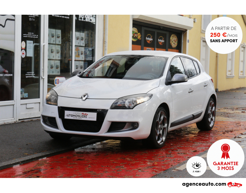 Achat voiture occasion, Auto occasion pas cher | Agence Auto Renault Megane III GT 2.0 dCi 160 (Origine FR, 2ème main, GPS) Blanc Année 2010 Manuelle Diesel