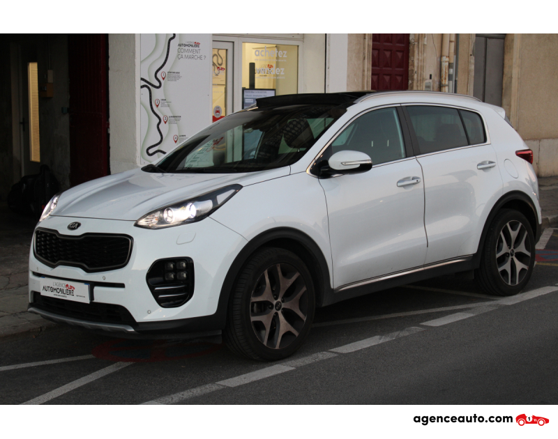 Achat voiture occasion, Auto occasion pas cher | Agence Auto Kia Sportage 2.0 CRDI 135 GT LINE 4X2 ISG ( Toit ouvrant panoramique, Caméra de Recul, CarPlay ... ) Blanc Année 2017 Manuelle Diesel